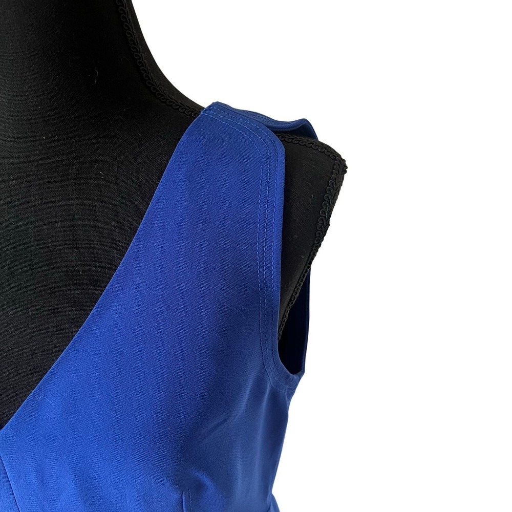 J.Crew Womens Royal Blue V-Neck Sleeveless Fit & Flare Dress E0068 Size 8 NWT - Picture 4 of 11